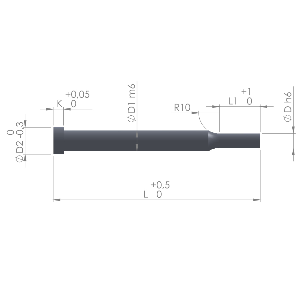 Cylindrical Head Stepped Punch